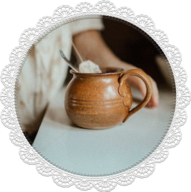 Homemade drink in a mug.